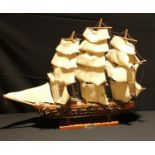 A model of an 18th century Spanish frigate, 68cm long