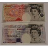Banknotes - a Bank of England £50 note, early number A01000211, G. E. A. Kentfield, Chief Cashier;