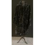 Costume - a lady's Jules Van Hove Ltd black simulated mole fur coat, approx size 14-16