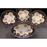 A set of four Cauldon dessert dishes, comprising oval dish, square dish and pair of dessert