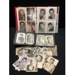 Movie Memorabilia - movie star postcards and trade cards, mostly 1930's, presented in two albums,