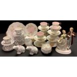 A Royal Albert Braemar pattern tea set; a Royal Doulton figure, Young Love; a Royal Doulton Yorktown