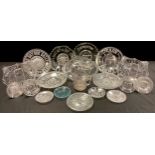 Pressed Glass, 19th century and later - assorted clear press moulded glass, including a pair of