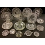 Pressed Glass, 19th century and later - assorted clear press moulded glass, including a Souvenir