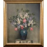 A L Grace Still Life of Flowers in a Vase signed, oil on canvas, 60cm x 50cm