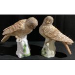 A Crown Staffordshire model, owl, by F Doybell Miller, 19cm high, printed mark; another (2)