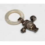 A George V silver baby's rattle, Birmingham 1924