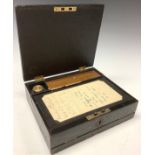 A late Victorian morocco leather fold-out writing box, c.1900