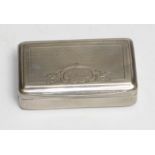 A 19th century Austrian silver rectangular snuff box, marked 13, c.1840