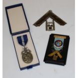 Freemasonry - a base metal and enamel jewel, Oeconomia Lodge N0. 5487; two others similar (3)