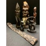 Tribal Art - a carved hardwood figure; a totem group carving; others similar; qty