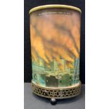 A rare Econolite Corporation motion lamp, c.1959, showing the Great Fire of London 1666 and the