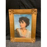 Continental School, 19th century, Young Italian Beauty, pastel, 44cm x 31cm.