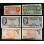 Banknotes - Bank of England £1 note, Percival Beale,J97J 298505; 10 shilling note, Leslie Obrien,