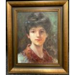 Impressionist School (20th century), 'Portrait of a Young Lady', indistinctly signed, oil on canvas,