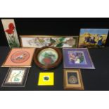A tile, tubed lined Millet, The Gleamer, 27cm x 35cm; others, Poppy, 39cm x 15cm; a four Victorian