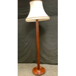 An Early 20th century mahogany Standard Lamp, turned and reeded column, dished base, 149cm tall (