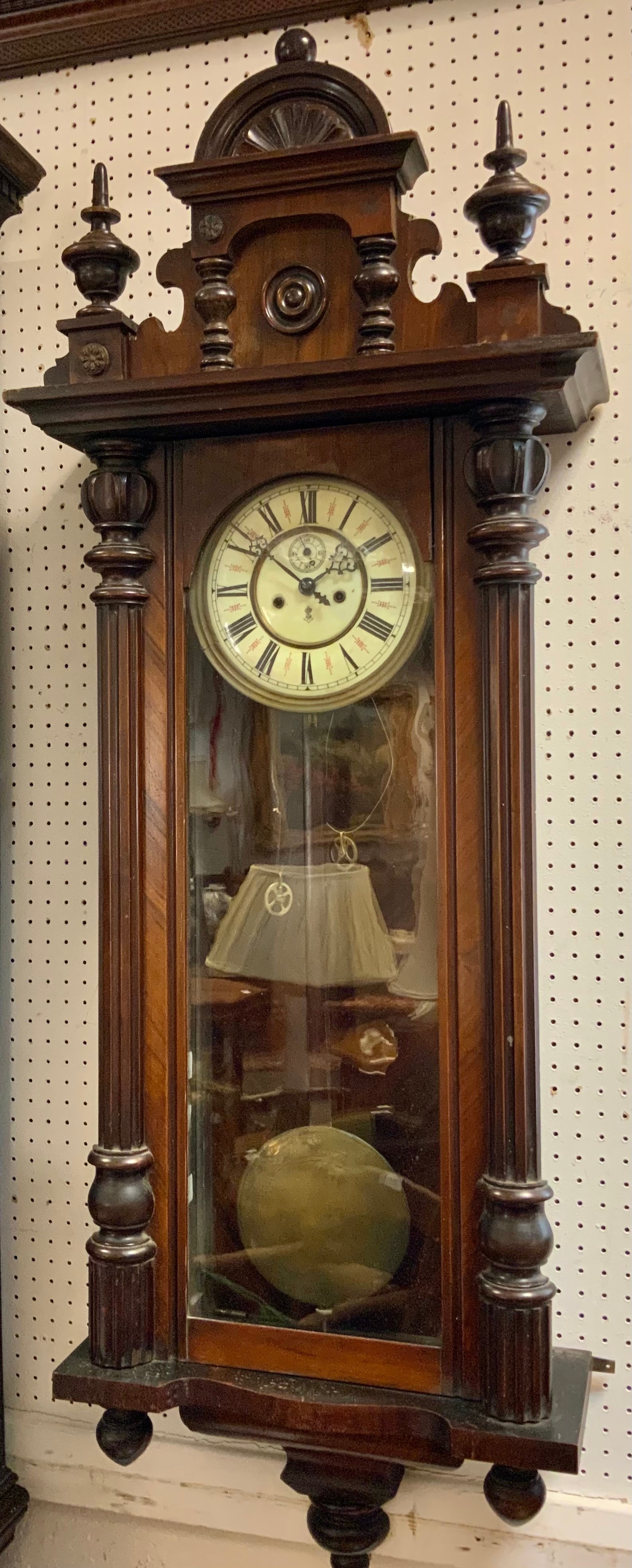 A 19th century mahogany Guastave Becker Vienna wall clock, cream dial, Roman Numerals, eight day