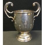 A George V silver twin handled trophy cup, Henry Morestone Birmingham, 1920, 538g