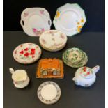 Ceramics - a pair of Moss Rose pattern plates; Masons Ironstone etc.