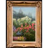 Max Geste, (20th century), 'The Summer Garden', signed, oil on canvas, 91.5cm x 61cm.