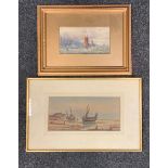 H. R. Syer (19th century), 'Off the Luxembourg Coast', signed, dated '80 (1880), watercolour, 14cm x
