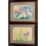 Venboza, A Pair, Flowers, signed, watercolours, (2).