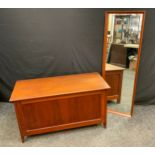 A 1970's Teak Blanket Box, 54cm tall x 99cm wide x 46cm depth; a 1960's style teak framed dressing