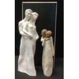 A Coalport Moments figure, In Love, boxed; another Willow Tree by Susan Lordi (2)