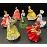 A Royal Doulton figure, Fair Lady, HN2835; others, Gillian, HN3042; Southern Belle, HN2229;