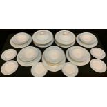 A Royal Doulton Hampton Court pattern six setting dinner service inc oval platter, two covered