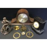 Clocks & Clock Makers spares - a 19th century Collet a Paris ebonized cased mantel clock; others;