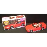 Toys - a Sindy toys Light and sound sportscar, with growing hair doll c.1990
