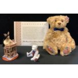 A Royal Crown Derby Steiff limited edition Teddy Bear and miniature paperweight set, 67/2000,