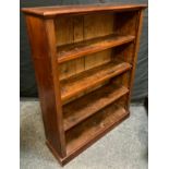A Victorian Inverted Breakfront, Four-shelf, Mahogany Bookcase, 111cm tall x 87cm wide x 26.5cm