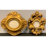 A 19th century Florentine frame, carved with acanthus scrolls, with intalio, 17cm high, c.1860;