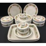 A Wedgwood Quince pattern part dinner set inc two tureens and covers, two rectangular oven dishes,