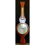 A 19th century Barometer, by A. Terzza of Nottingham, walnut veneered case, c. 1820.