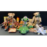 Toys - a Burberry teddy bear; others; Actionman figure and motorbike, Ty beanies; games; Gremlins