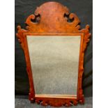 A modern walnut Vauxhall type mirror, 104cm high