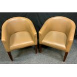 A Pair of Faux Leather office tub chairs, (2).