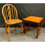 An Ercol Fleur De Lys dining chair; G plan occasional table, unmarked (2)