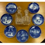 A set of seven Royal Copenhagan Christmas Plates, 1968-1974 including The Last Umiak, In the old