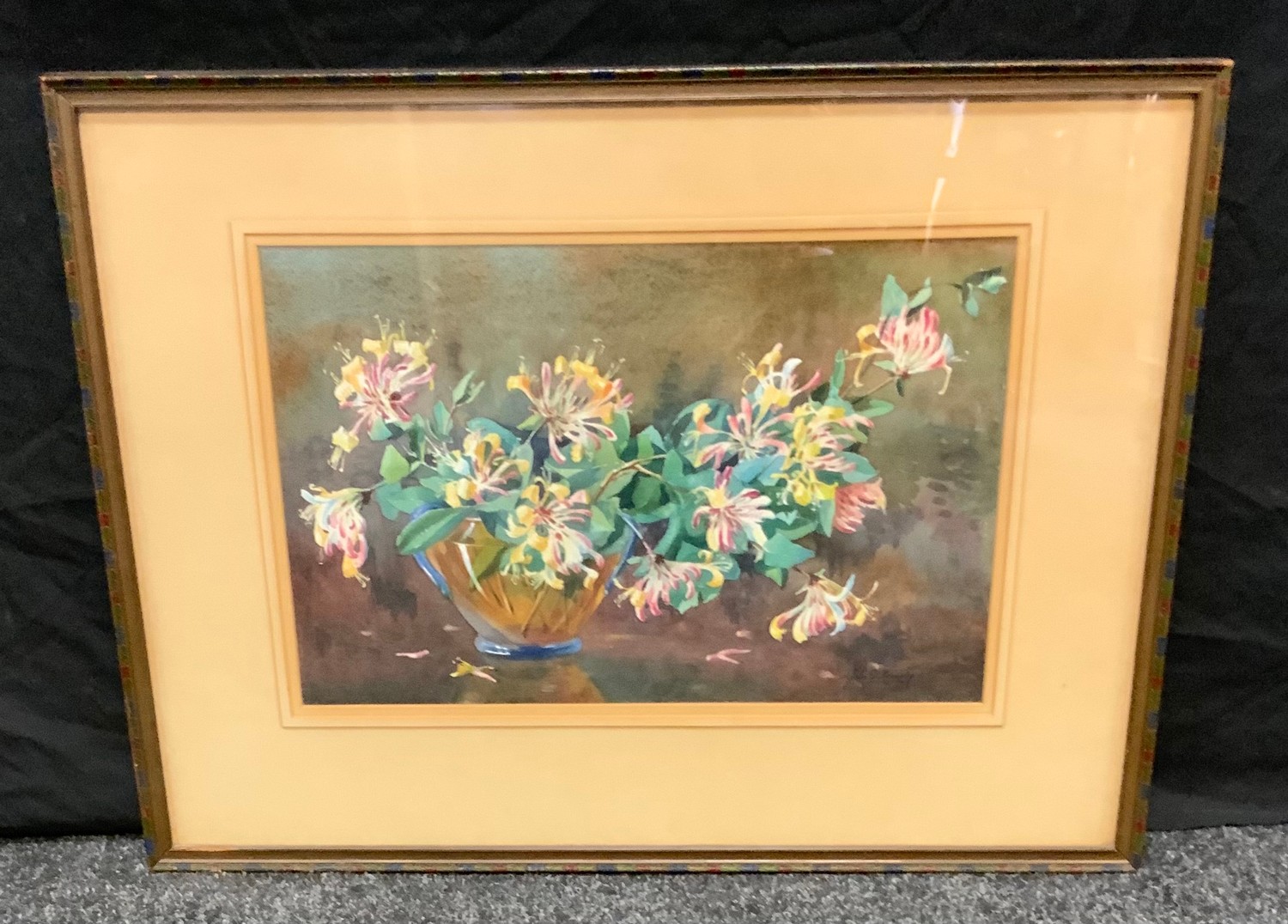 John D Kennedy, Scottish, Honeysuckle Vase, signed, watercolour, dated 1950 verso, 32cm x 50cm.