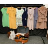 Vintage Fashions - mid 20th century Dresses, hand bags, Shoes etc inc Sidelle Crimplene/Terylene
