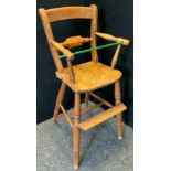 A late 19th/early 20th century child's beech high chair