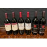 Wine and Spirits; six bottles of 1990s red wine, Vega Camelia, Rioja, etc, (6).