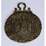 Antiquities, Medievalism - an antiquarian's brass cast, after a Medieval Saint Margaret's pilgrim