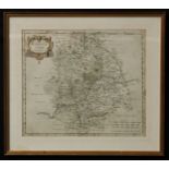 Robert Morden, an engraved and coloured two-page map, Warwickshire, sold by Abel Swale, Awnsham &