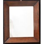 A 19th century flame mahogany looking-glass, rectangular mirror plate, 52cm x 44cm